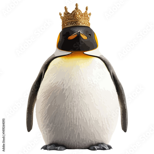 King penguin, animal, vector, transparent background