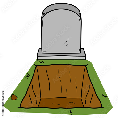 grave pit illustration hand drawn isolated vector