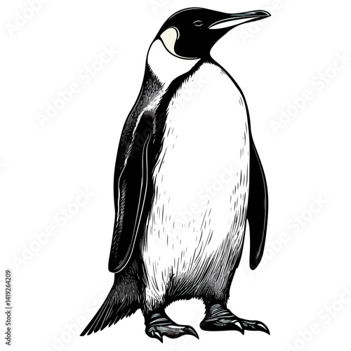 King penguin, animal, vector, transparent background