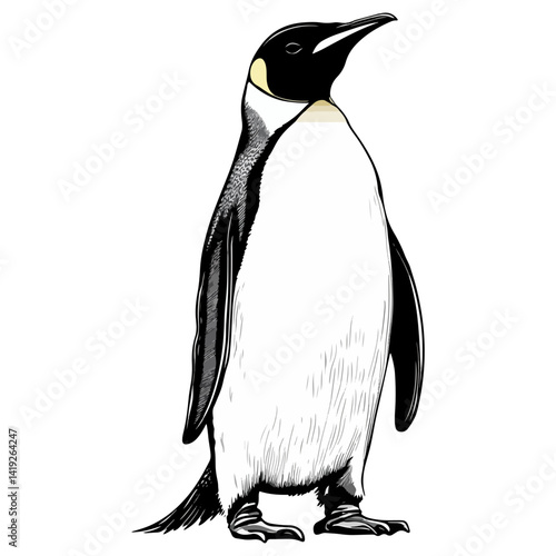 King penguin, animal, vector, transparent background