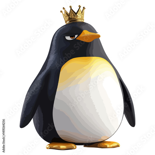 King penguin, animal, vector, transparent background
