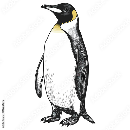 King penguin, animal, vector, transparent background
