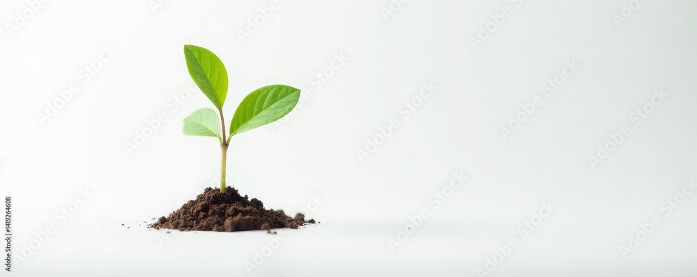 A small isolated plant in a plain white space, seedling, nature A small isolated plant in a plain white space, seedling, nature