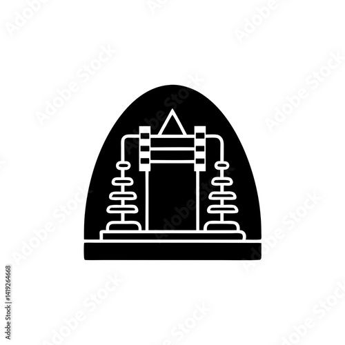 creative details electric substation icon Vector Illustration