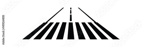 Crosswalk lines. pedestrian crossing icon. zebra crossing. vector illustration, crossover isolated on white background. Vector Illustration . EPS 10 .