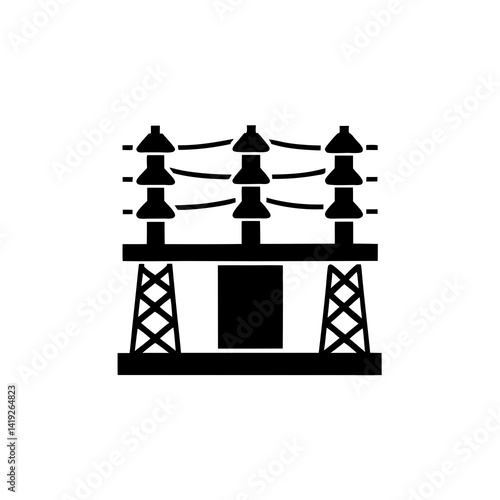 creative details electric substation icon Vector Illustration