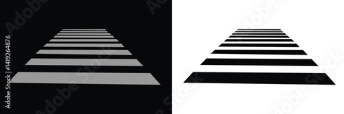 Crosswalk lines. pedestrian crossing icon. zebra crossing. vector illustration, crossover isolated on white background. Vector Illustration . EPS 10 .