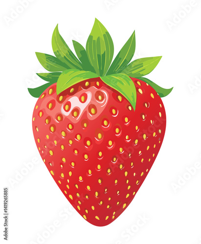 Sweet Strawberry Fruit - Vector Illustration