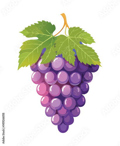 Vector Illustration of Bunch of Grapes