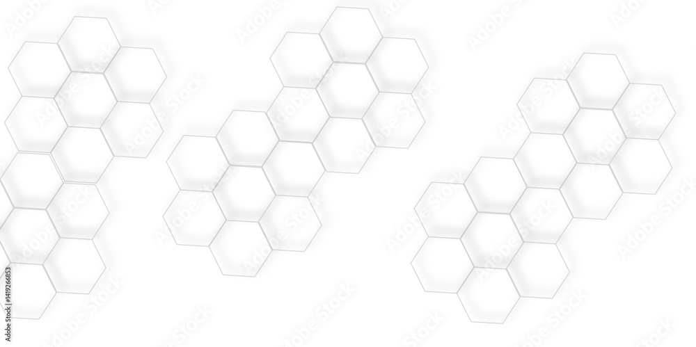Abstract 3d white and grey hexagonal geometric texture pattern surface bright light honeycomb metal hexagon design. Abstract 3d white and grey hexagonal geometric texture pattern surface bright light honeycomb metal hexagon design.