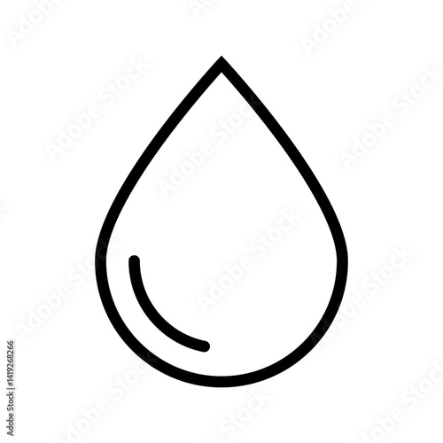 Drop line icon. Water drop icon. Oil drop icon.