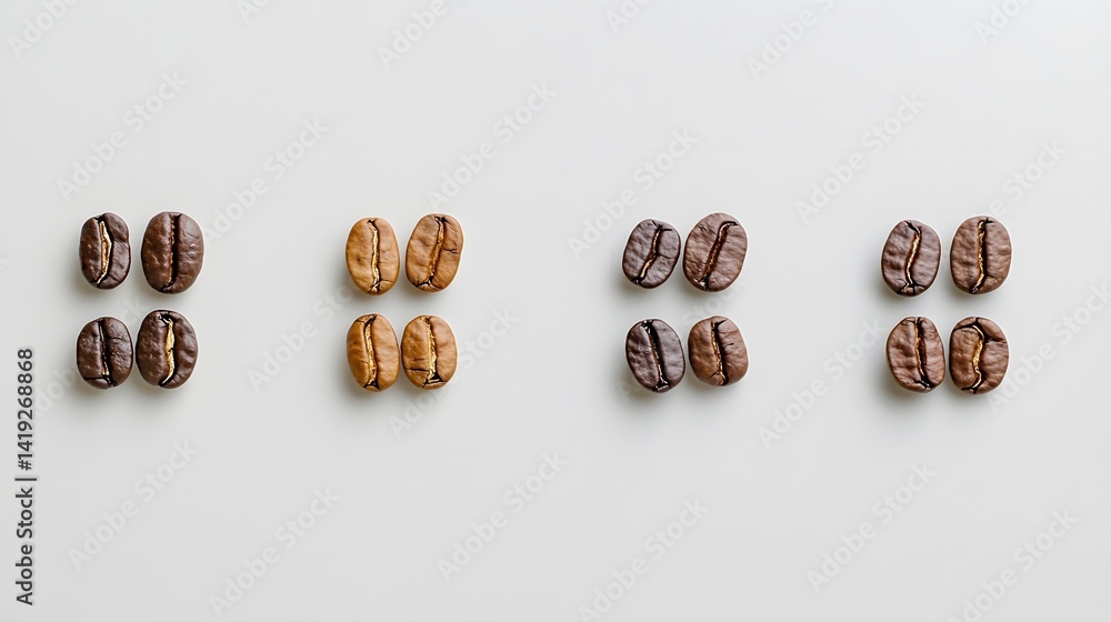 A close up detailed side by side comparison of light medium and dark roasted coffee beans showcasing the distinct color texture and subtle differences in these coffee varieties A close up detailed side by side comparison of light medium and dark roasted coffee beans showcasing the distinct color texture and subtle differences in these coffee varieties