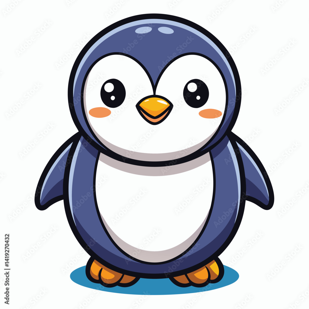 Obraz premium Cute cartoon penguin