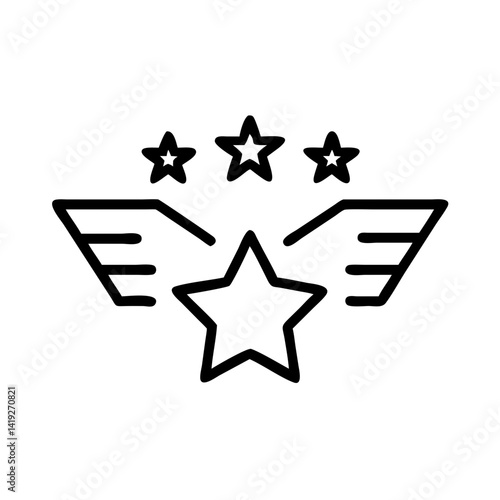 Air Force Badge with Three Stars Icon Design