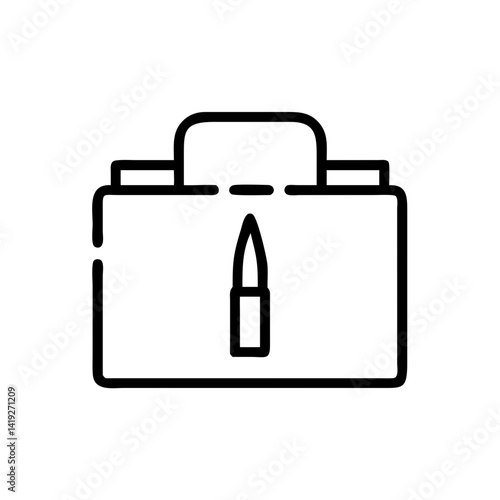 Ammunition Box with Bullet Symbol Icon Design