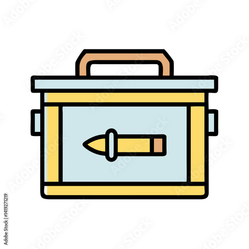 Ammunition Box with Bullet Symbol Icon Design