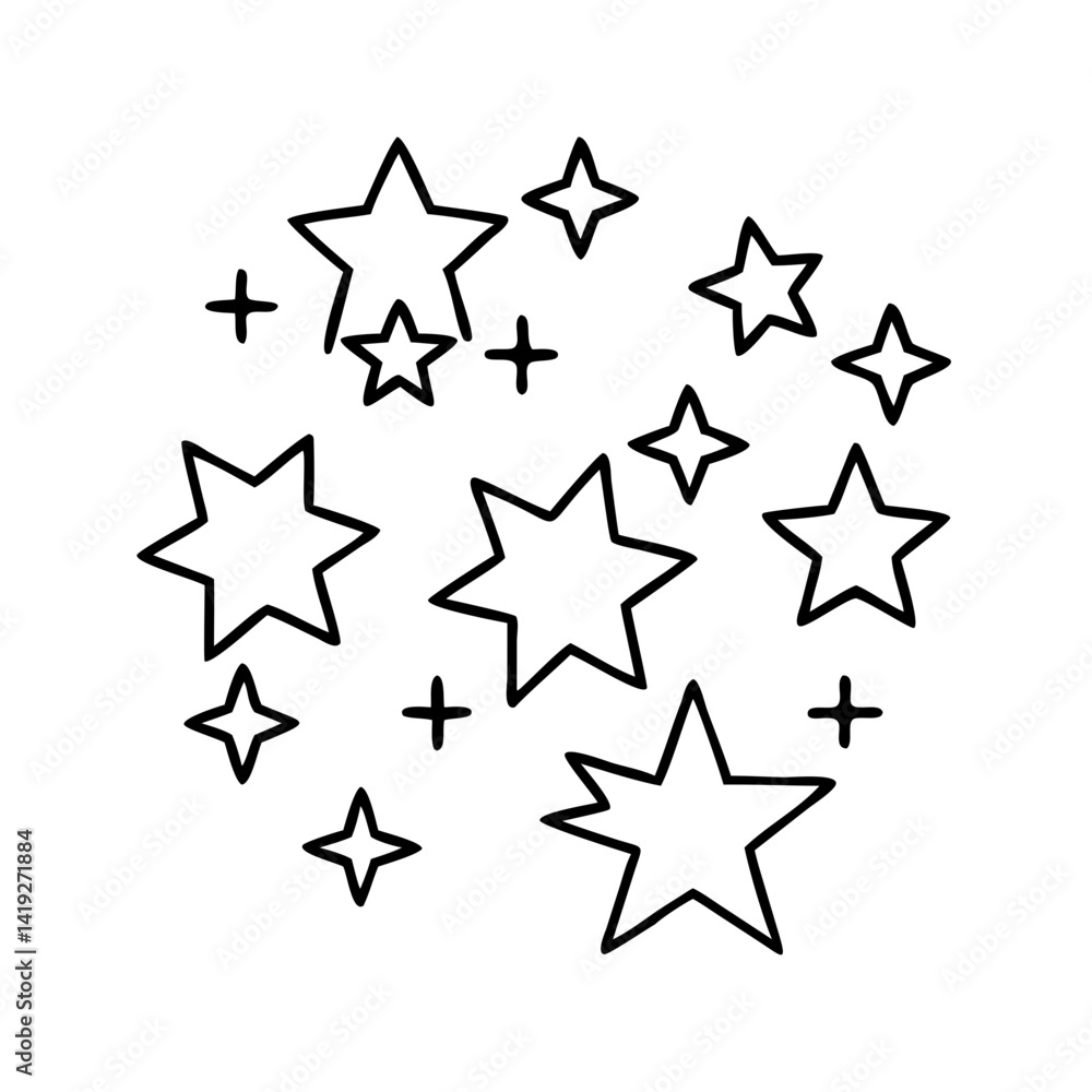 star cluster icon, star cluster line art - simple line art of star cluster, perfect for star cluster logos and icons star cluster icon, star cluster line art - simple line art of star cluster, perfect for star cluster logos and icons