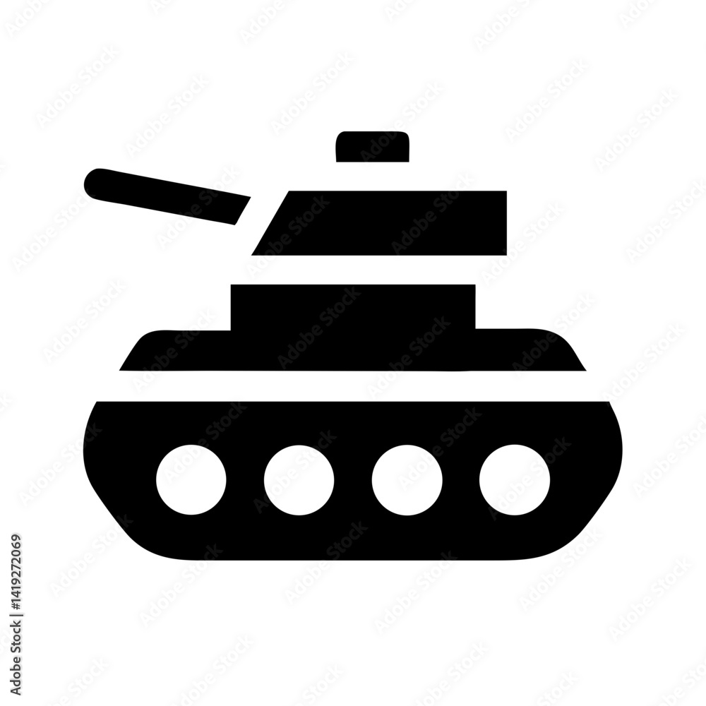 Armored Tank with Turret Icon Design Armored Tank with Turret Icon Design