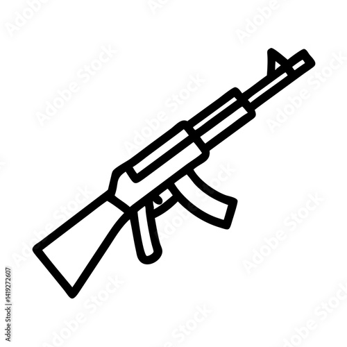 Assault Rifle with Magazine Icon Design