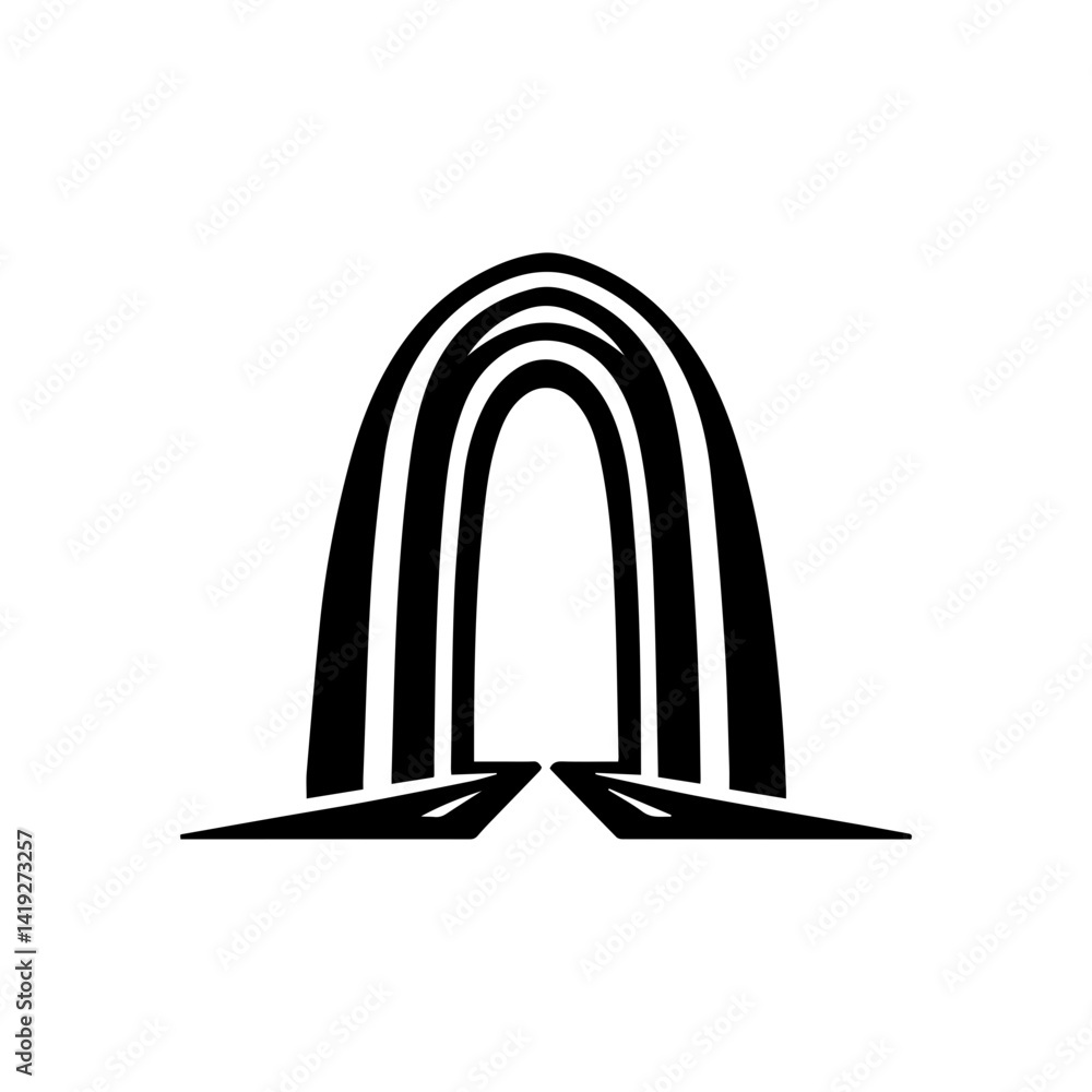 Fototapeta premium Gateway Arch icon with transparent background