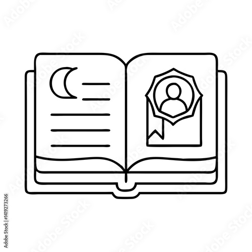 storybook icon, storybook line art - simple line art of storybook, perfect for storybook logos and icons