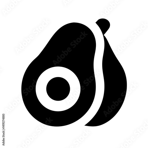 Avocado with Seed Cross-Section Icon Design