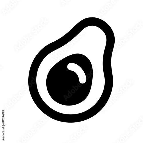 Avocado with Seed Cross-Section Icon Design