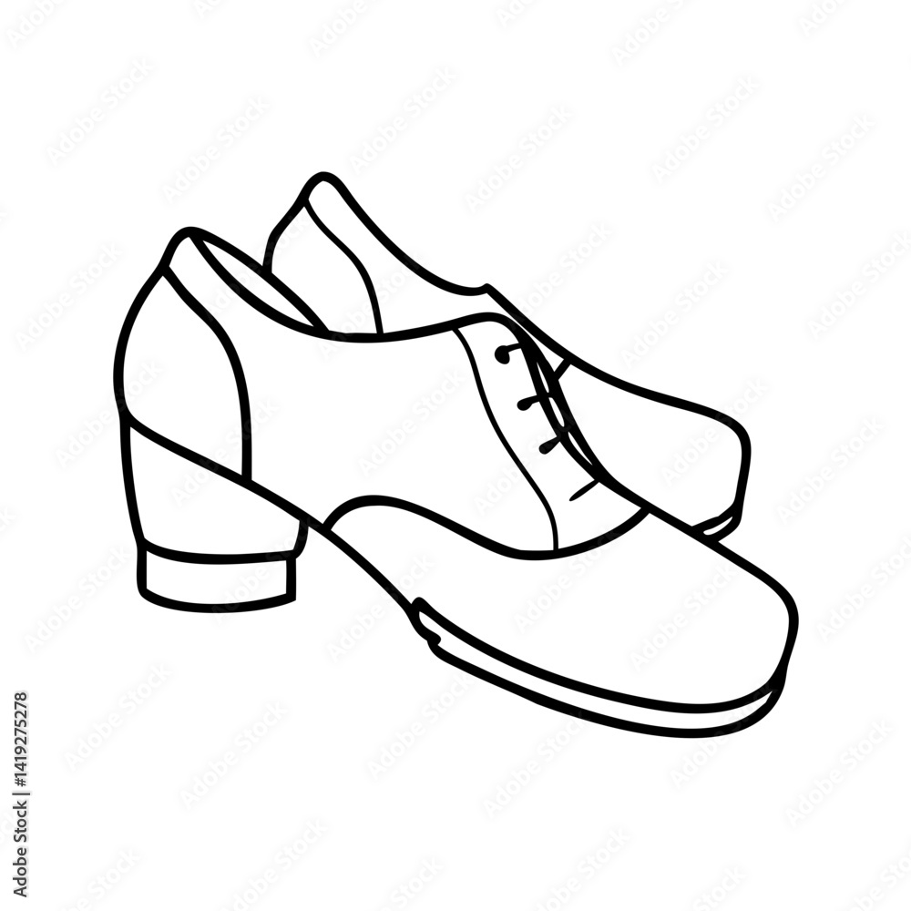 tap shoes icon, tap shoes line art - simple line art of tap shoes, perfect for tap shoes logos and icons tap shoes icon, tap shoes line art - simple line art of tap shoes, perfect for tap shoes logos and icons