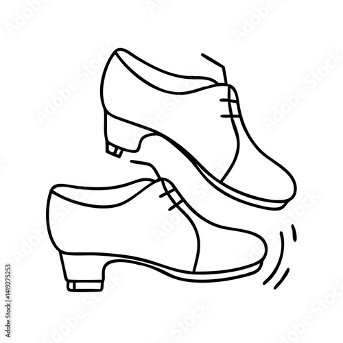 tap shoes icon, tap shoes line art - simple line art of tap shoes, perfect for tap shoes logos and icons