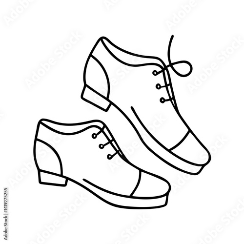 tap shoes icon, tap shoes line art - simple line art of tap shoes, perfect for tap shoes logos and icons