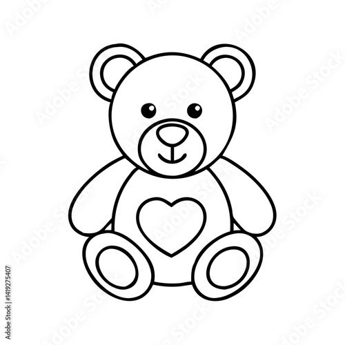 teddy bear icon, teddy bear line art - simple line art of teddy bear, perfect for teddy bear logos and icons