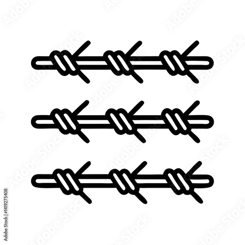 Barbed Wire for Defense Icon Design