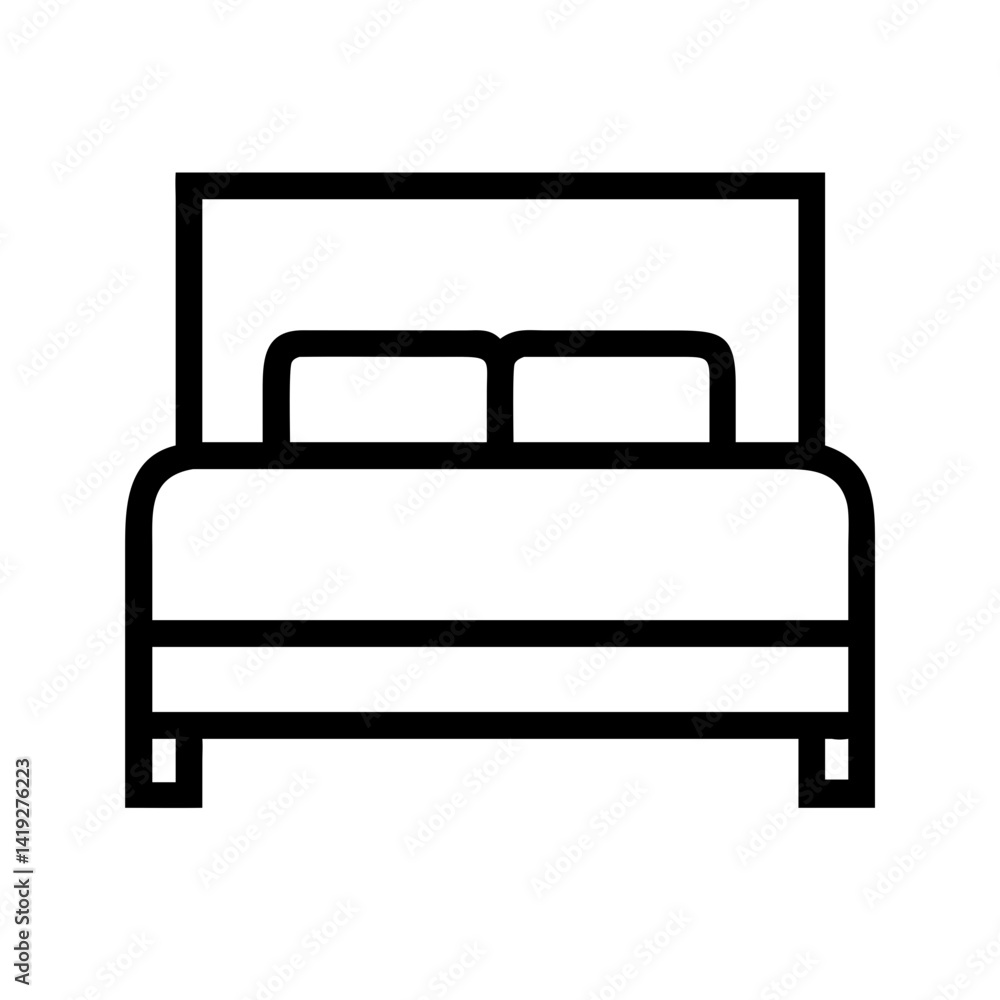 Bed with Headboard and Footboard Icon Design Bed with Headboard and Footboard Icon Design