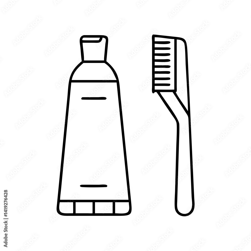 toothbrush and toothpaste icon, toothbrush and toothpaste line art - simple line art of toothbrush and toothpaste, perfect for toothbrush and toothpaste logos and icons toothbrush and toothpaste icon, toothbrush and toothpaste line art - simple line art of toothbrush and toothpaste, perfect for toothbrush and toothpaste logos and icons