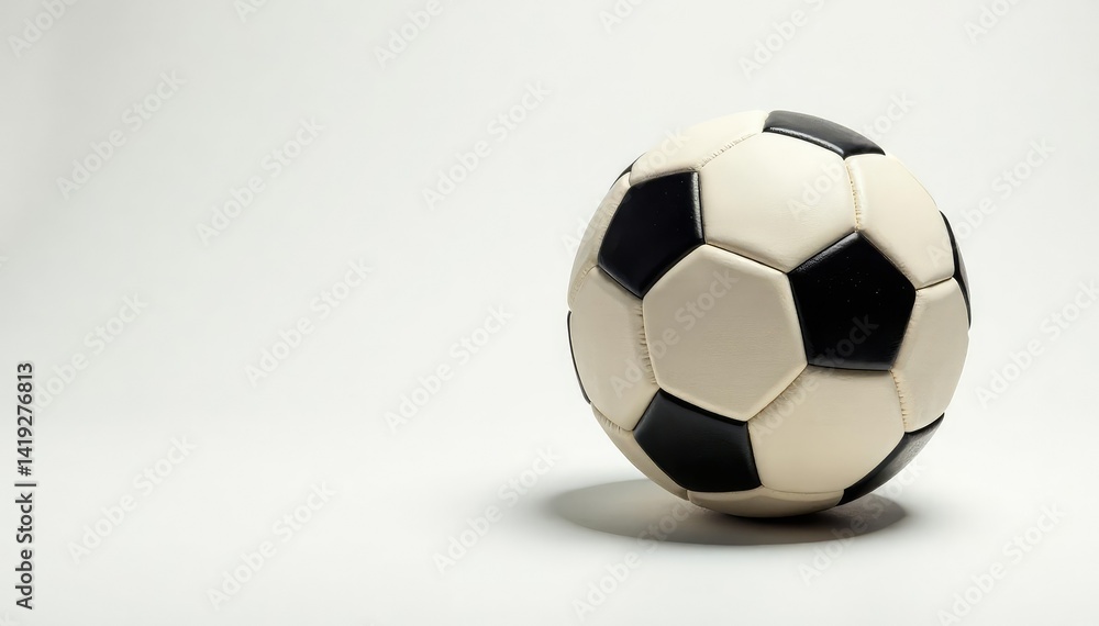 Rustic white football on clean background, shadow visible, game, minimalist, background Rustic white football on clean background, shadow visible, game, minimalist, background