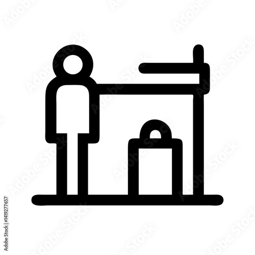 Border Security Checkpoint Icon Design