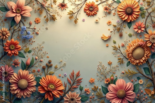 Wallpaper Mural Subtle paisley motif in muted earth tones, soft focus , pattern, floral Torontodigital.ca