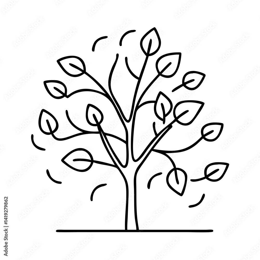 tree with autumn leaves icon, tree with autumn leaves line art - simple line art of tree with autumn leaves, perfect for tree with autumn leaves logos and icons tree with autumn leaves icon, tree with autumn leaves line art - simple line art of tree with autumn leaves, perfect for tree with autumn leaves logos and icons