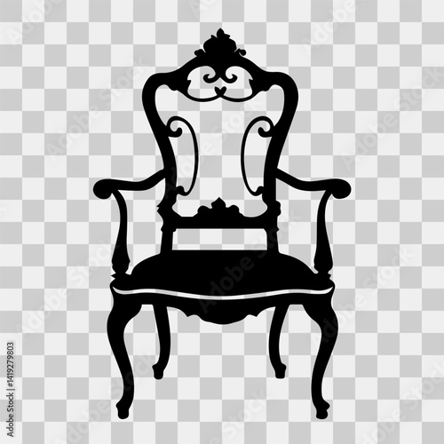 Chair silhouette vector, stylish and versatile furniture design