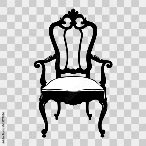 Chair silhouette vector, stylish and versatile furniture design
