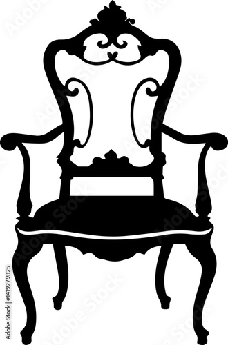 Chair silhouette vector, stylish and versatile furniture design