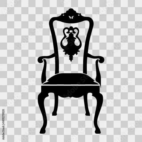 Chair silhouette vector, stylish and versatile furniture design