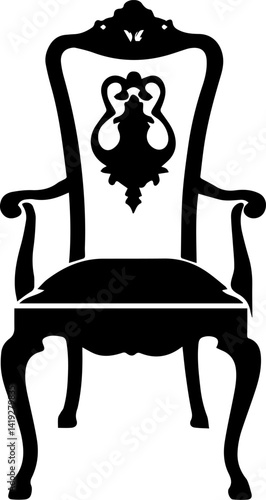 Chair silhouette vector, stylish and versatile furniture design