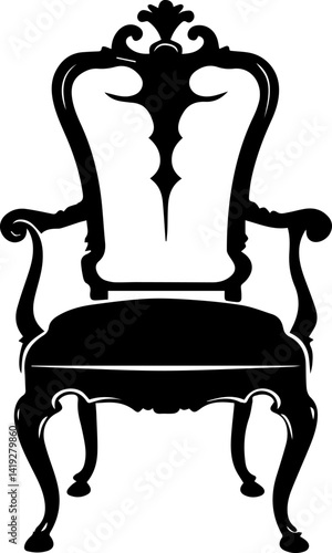 Chair silhouette vector, stylish and versatile furniture design
