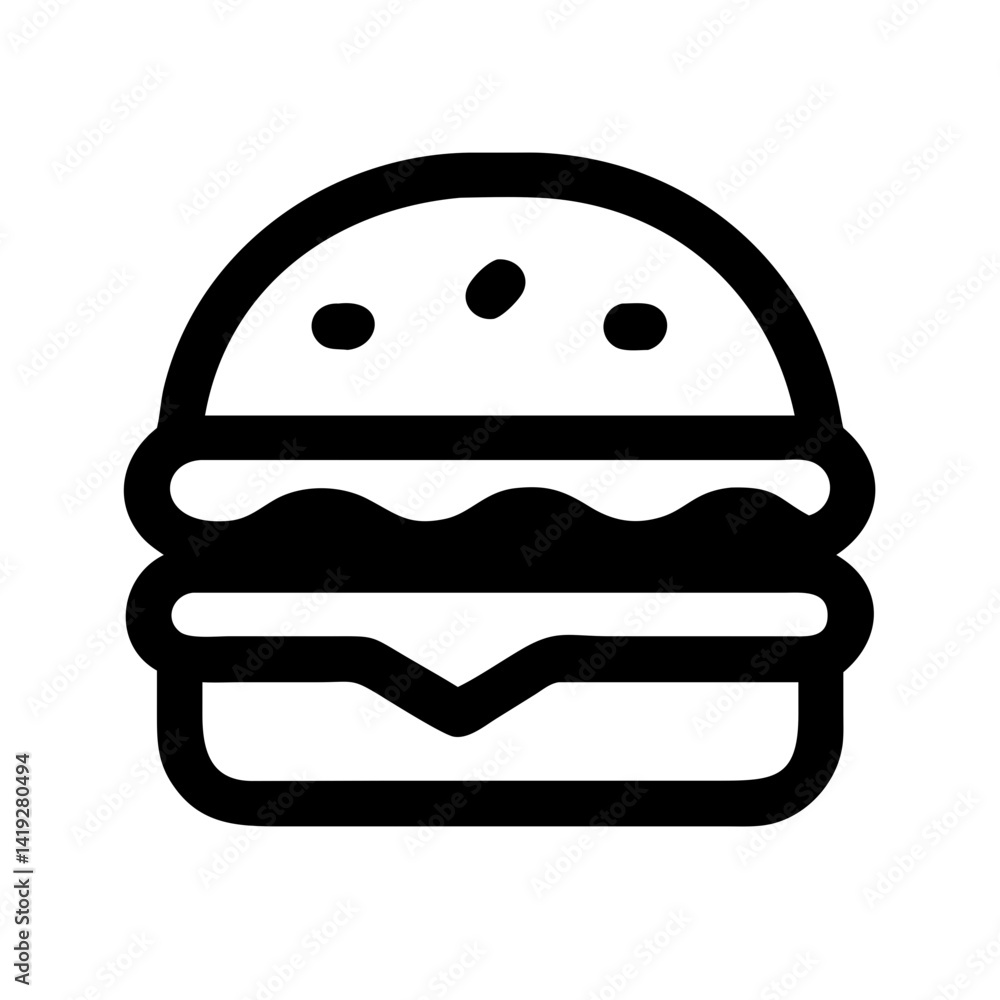 Burger with Lettuce and Cheese Icon Design Burger with Lettuce and Cheese Icon Design
