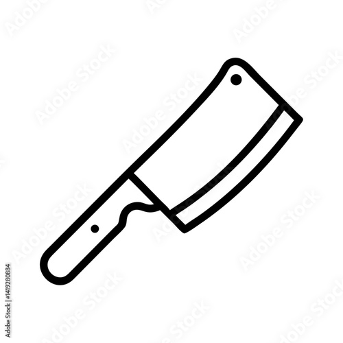 Butcher Cleaver with Thick Blade Icon Design