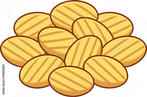 Potato chips vector art illustration.