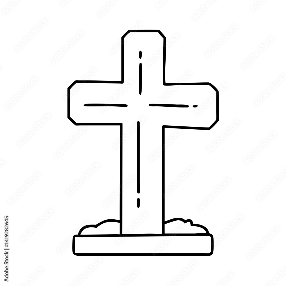 white cross grave marker icon, white cross grave marker line art - simple line art of white cross grave marker, perfect for white cross grave marker logos and icons white cross grave marker icon, white cross grave marker line art - simple line art of white cross grave marker, perfect for white cross grave marker logos and icons