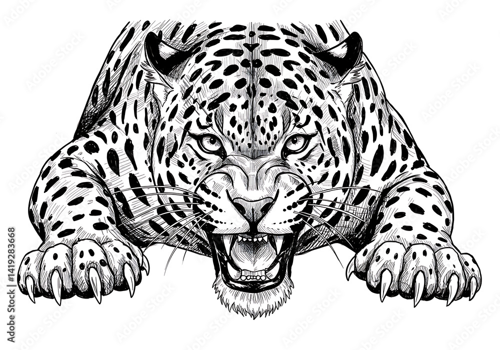 Fototapeta premium prowling jaguar vector illustration