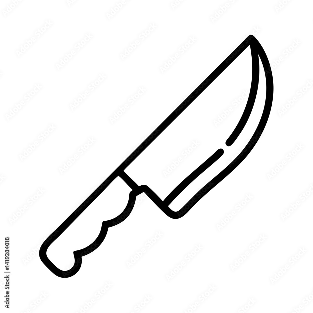 Chef Knife with Sharp Edge Icon Design Chef Knife with Sharp Edge Icon Design
